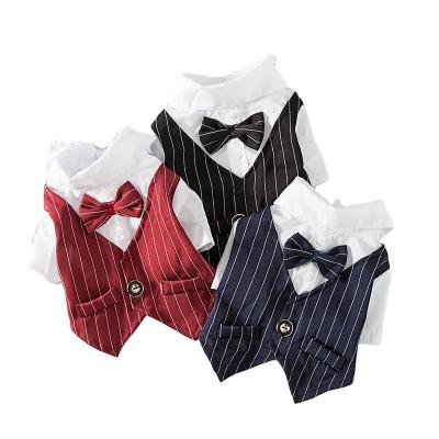 China Elegant Dog Tuxedo Dog Shirt Suit Viable Formal Suit Bow Tie Pet Wedding Shirts Prince Wedding Bow Tie Dogs Shirts for sale