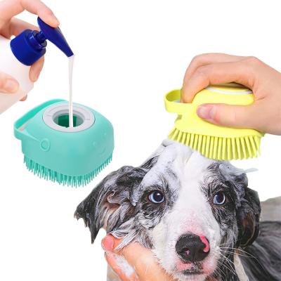 China Lovely Viable Best Selling Dog Shower Brush Massage Tools for Dogs Cats Safety Soft Silicone Bath Brush for sale