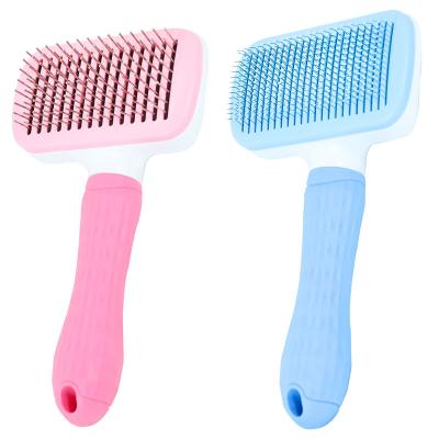 China Dog and Cat Brush for Throwing, Sustainable Self Cleaning Dog Grooming Brush Pet Slicker Brush for Long or Short Haired Dogs Cats for sale