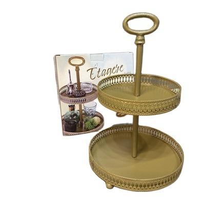 China New Sustainable Portable 2022 Manufacturer-Supplier Quality Assurance Gold And Silver Two-Stage Tray for sale