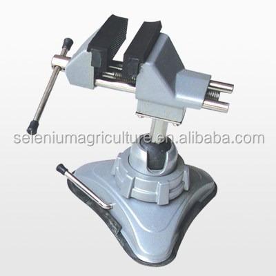 China Aluminum Table Base Vice With Vacuum Base Plate Suction Vice Bench Vise for sale