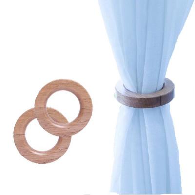 China European Style Wooden Magnetic Curtain Tiebacks Barrier Window Drapes Modern Holder Buckle Clip for Room Decor (1 Pair) for sale