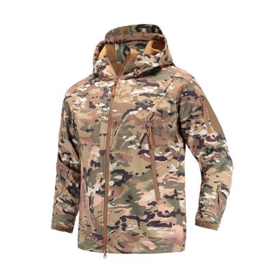 China Men's Waterproof Military Tactical Anorak SoftShell Coat Men's Hooded Camouflage Jacket Autumn Army Camouflage Jacket Hunt Clothes for sale