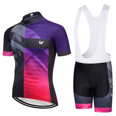 China Breathable Summer Cycling Wear For Ladies Cycling Use Short Sleeve Suit Female Mountain Bike Cycling Equipment for sale