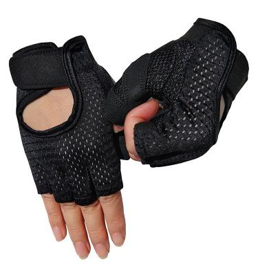 China Gym Gloves 2 Pieces Half Finger Power Fitness Gym Weight Lifting Women Men Professional Bodybuilding Workout Hand Protector for sale