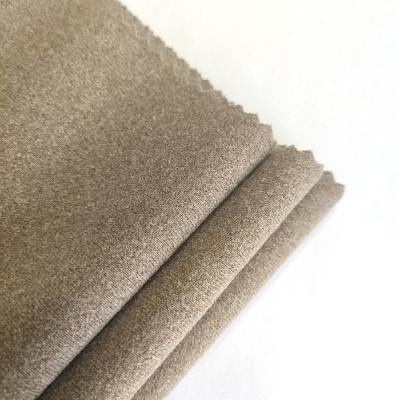 China Yummy Sueded 4 Way Stretch Interlock Interlock Fabric Plain Dyed 90% Polyester 10% Spandex Knitted Fabric For Casual Dress for sale