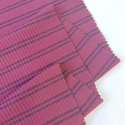 China Stretch yarn dyed rib fabric 3*3 stretch rib 95/5 polyester cationic spandex knitted fabric for sweater and casual dress for sale