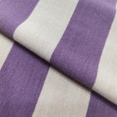 China Anti Pill Yarn dyed stripes rayon jersey fabric 95% rayon 5% spandex 30SR knit jersey for garments for kids for sale