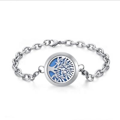 China Cute Dog Paw Stainless Steel Aromatherapy Essential Oil Diffuser Tree of Life Bracelet for sale