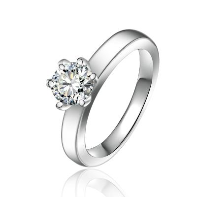 China CLASSIC Stone Setting Wedding Ring In 925 Sterling Silver Gold Stainless Steel CZ for sale