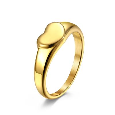 China FASHIONABLE Heart Ring In Stainless Steel Gold 925 Sterling Silver Material Support OEM Service for sale