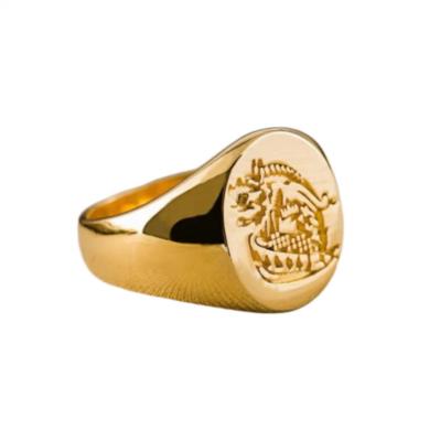 China CLASSIC Engravable Jewelry Mask Seal Ring For Custom Engraved Gold Plating Logo for sale