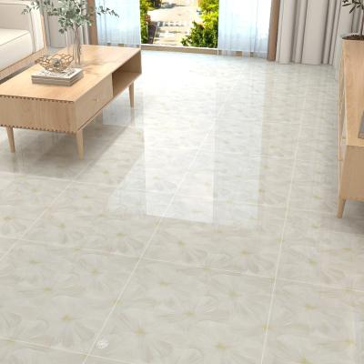 China Glazed Metallic Tiles Flower Pattern Porcelain Tile Glazed Polished Floor Tiles 90x90 for sale