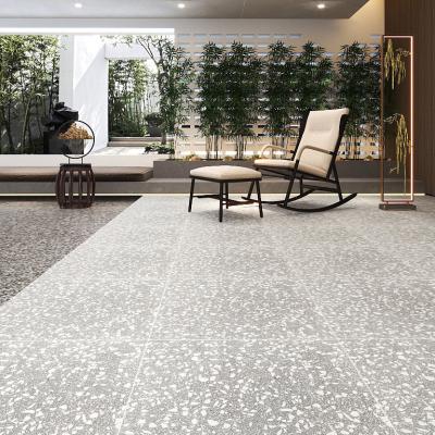 China Latest Design Modern Gray Terazzo Floor Tiles 60x60 Non Slip Tile For Home Decoration for sale