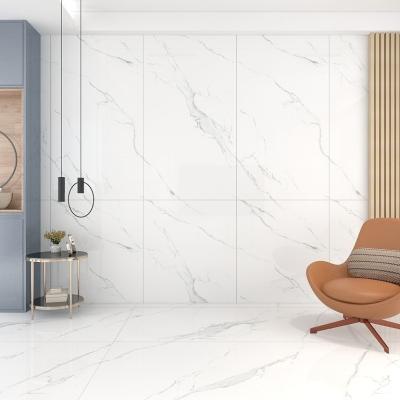 China Foshan Hot Selling Decorative High Gloss Glazed Metallic Tiles Non Slip Glazed White Ceramic Tiles 900x1800 for sale