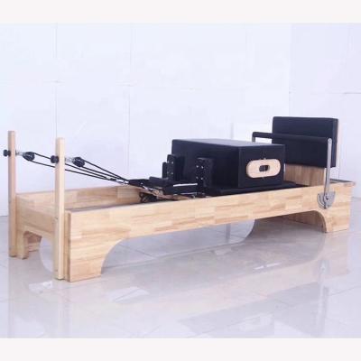 China Bodybuilding Gym Fitness Equipment Home Exercise Wooden Pilates Reformer Machine for sale