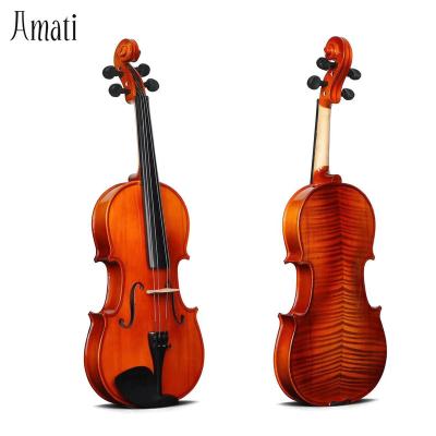 China Wholesale OEM Flawless Made in China Violin Box Free Bow Pine Musical Instrument Flame Maple Violin for sale