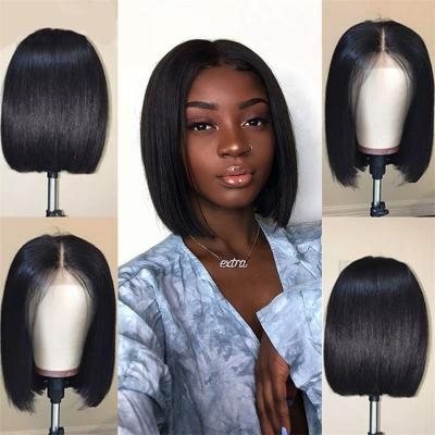 China Wholesale Straight Milk Lace Front Human Hair Wigs Brazilian Hair Extension Vendors BoBo Short Straight Human Hair Wigs for sale