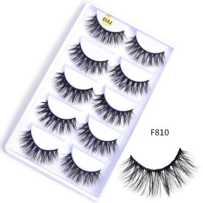 China Wholesale 5 Pairs Nature Long Curly Thick Eyelash Band Full Lashes 25MM 3D 100% Hand Made Custom Eyelash for sale