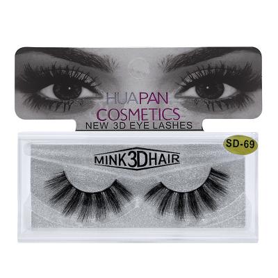 China Long 3D Natural Mink Lashes Wholesale 1 Pairs Nature Curly Thick Eyelash Strip Full Lashes Custom 100% Hand Made Eyelash for sale