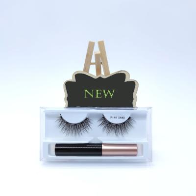 China Long Natural Wholesale 1 Pairs Magnetic Eyelashes Extensions 3D Magnetic Nature Thick Magnetic Eyelashes for sale