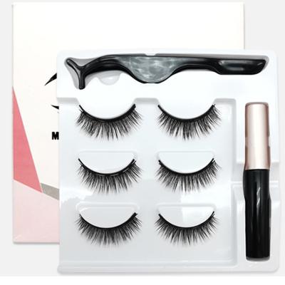 China 3 Pairs Long Natural Magnetic Eyelash Extensions 5D Strip Magnetic Nature Thick Full Eyelashes Wholesale for sale