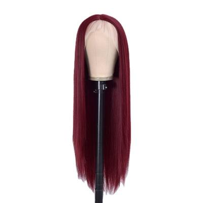 China Wholesale Straight Wine Red Long Brazilian Hair Wigs Straight Wear Wigs For Women Hair for sale