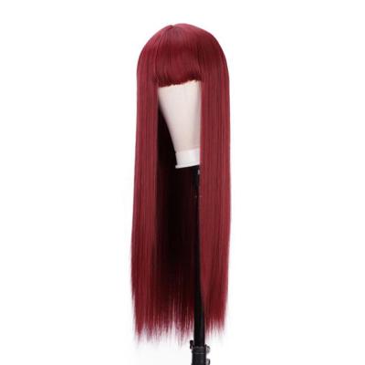 China Straight Manufacturers Wholesale 2022 Wine Red Straight Hair Wigs Straight Wear Wigs For Women Hair for sale