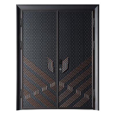 China Modern Design Luxury High Quality Exterior Security Double Steel Door for sale