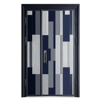 China Beautiful Modern Design Mixed Color Aluminum Casting Luxury Villa Front Door for sale