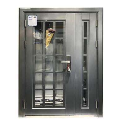 China Modern Style Iron Europe Security Steel Metal Glass Door for sale