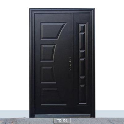 China Modern Antique Steel Iron Main Front Entrance Unique Home Designs Security Doors for sale