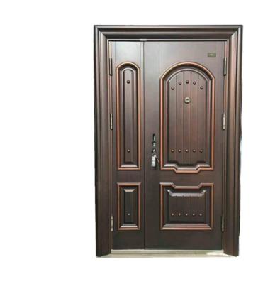 China TOF Modern Steel Entrance Security Main Door With Copper Painting for sale