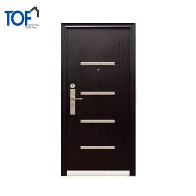 China Simply Design Modern White Color Metal Front Entry Door With Aluminum Decorated for sale