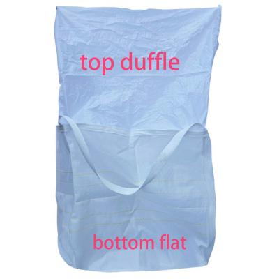 China Factory sale virgin pp big bag 1000kg 1500kg skirt flat bottom fibc jumbo bulk polypropylene bags for sale