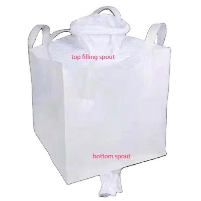 China Factory supply chemical raw material solid waste bulk bag PP white 1.5 tons jumbo FIBC big bag for sale