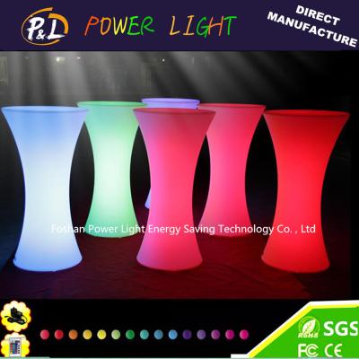 China Party Decor Leisure Furniture Rechargeable LED Round Poseur Table for sale