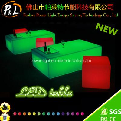 China Illuminated Rechargeable LED Plastic Square Table for sale