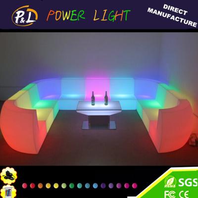 China PE Plastic Lounge Furniture LED Double / Single Sofa for sale