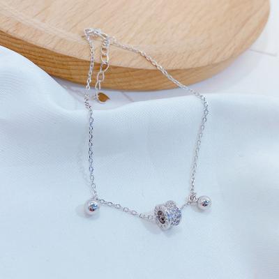 China New Fashion Ladies Jewelry Romantic 925 Sterling Silver Bowknot Zircon Bracelet For Women for sale