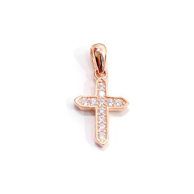 China New Cross Designs 925 Sterling Silver Jewelery Minimal Pendants Custom Logo Diamond Cross Pendant for sale