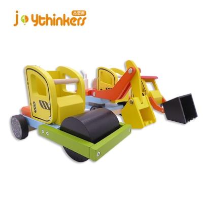 China DIY Assembly New Arrival Game Push Car Kids Educational Self Assemble Solid Wooden Toys Cars For Kids DIY Wooden Construction Truck for sale