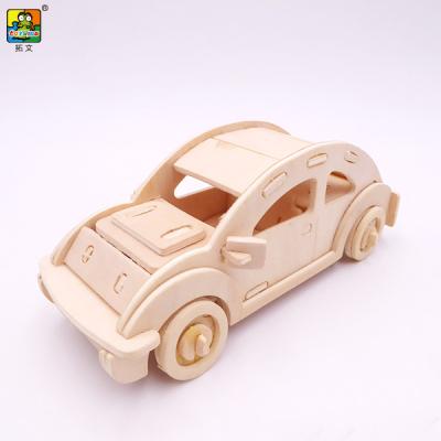 China Cartoon Toy Cotowins Beetle Car Ride Gifts 3d Puzzle DIY Toy Adult Smart Wooden Toy Making Wooden Toys Puzzle Educational for sale