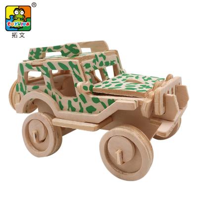 China Cartoon Toy Toywins Jigsaw Puzzle Souvenir 3d Car Model Best Selling Wooden Puzzle for sale