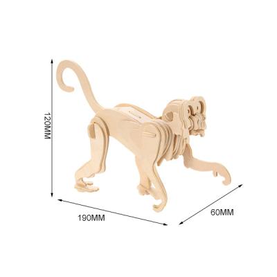 China Wooden Cartoon Toy 3D Toys Monkey For Educational Game Toys For Children Custom Animal Promotional Toy for sale