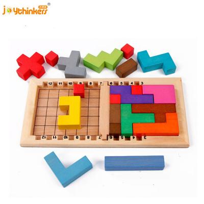 China Educational toy joythinkers riddle puzzle for brain training IQ puzzle geometry game wooden toy Katamino classic puzzle for sale