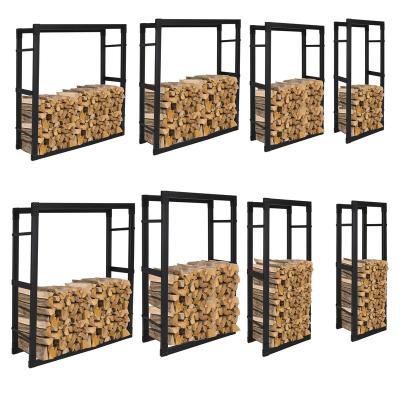 China Galvanized Steel / Iron Rack Household Price Fire Wood Suitable Outdoor Log Firewood Black Rack Storage for sale