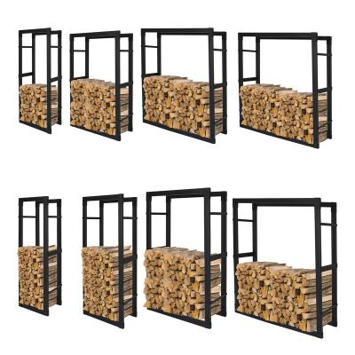 China New Product Hot Selling Galvanized Steel/Iron Outdoor Firewood Rack Log Fireplace Rack 100*80*25CM for sale