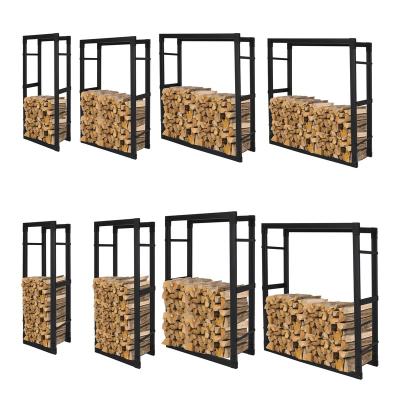 China Galvanized Steel/Iron Newcomers Wholesale Wood Rack Heavy Duty Black Iron Firewood Rack Logs Racks for sale