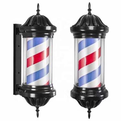 China Beauty Hair Salon Hot Sale New Design LED Light Red White Blue Stripes Barber Salon Shop Pole For Sale for sale